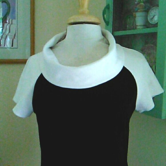 Spense Black and White Colorblock Dress - Picture 1 of 10